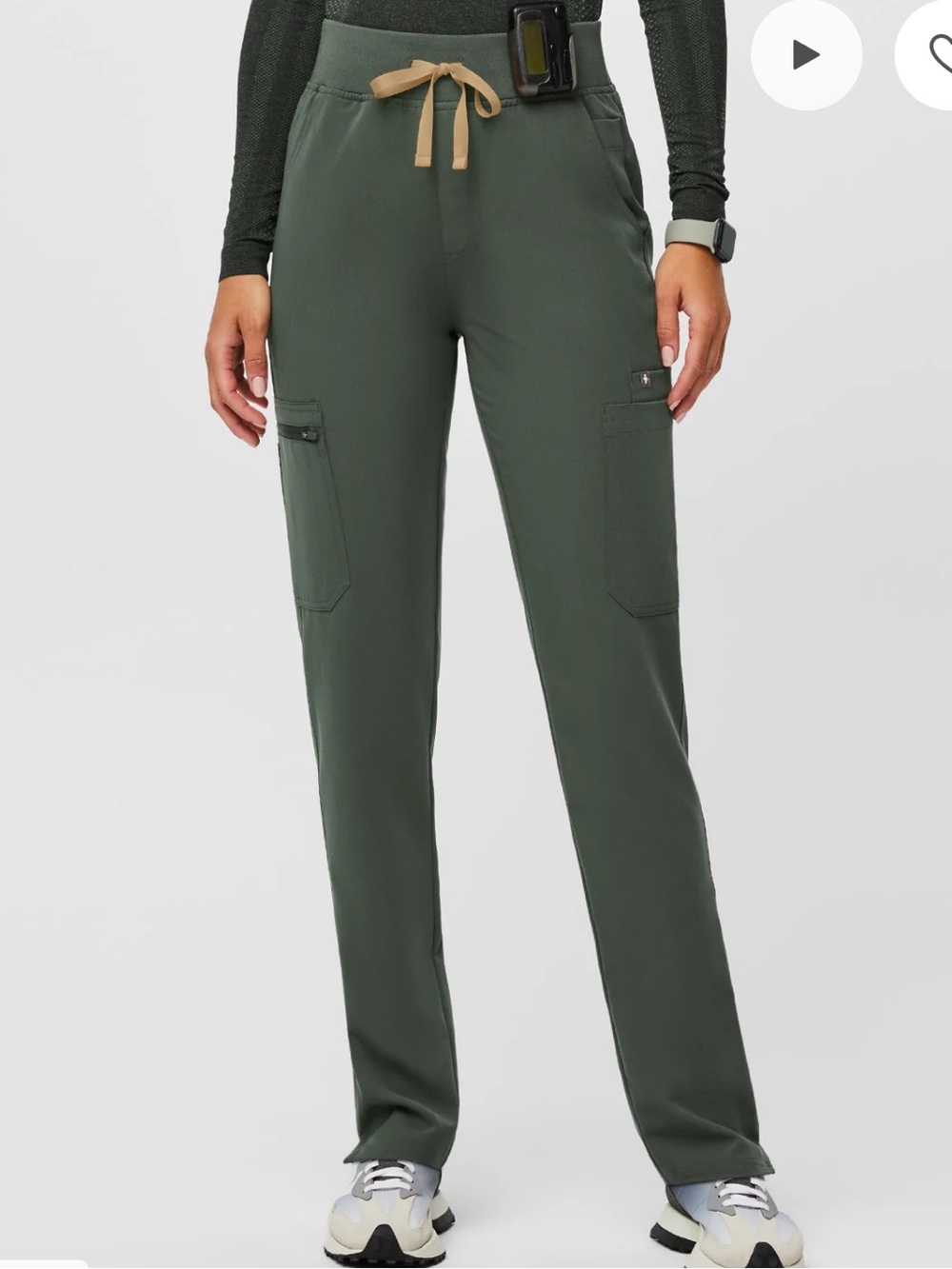Figs Women’s Yola High-Waisted Slim Scrub Pants - Moss